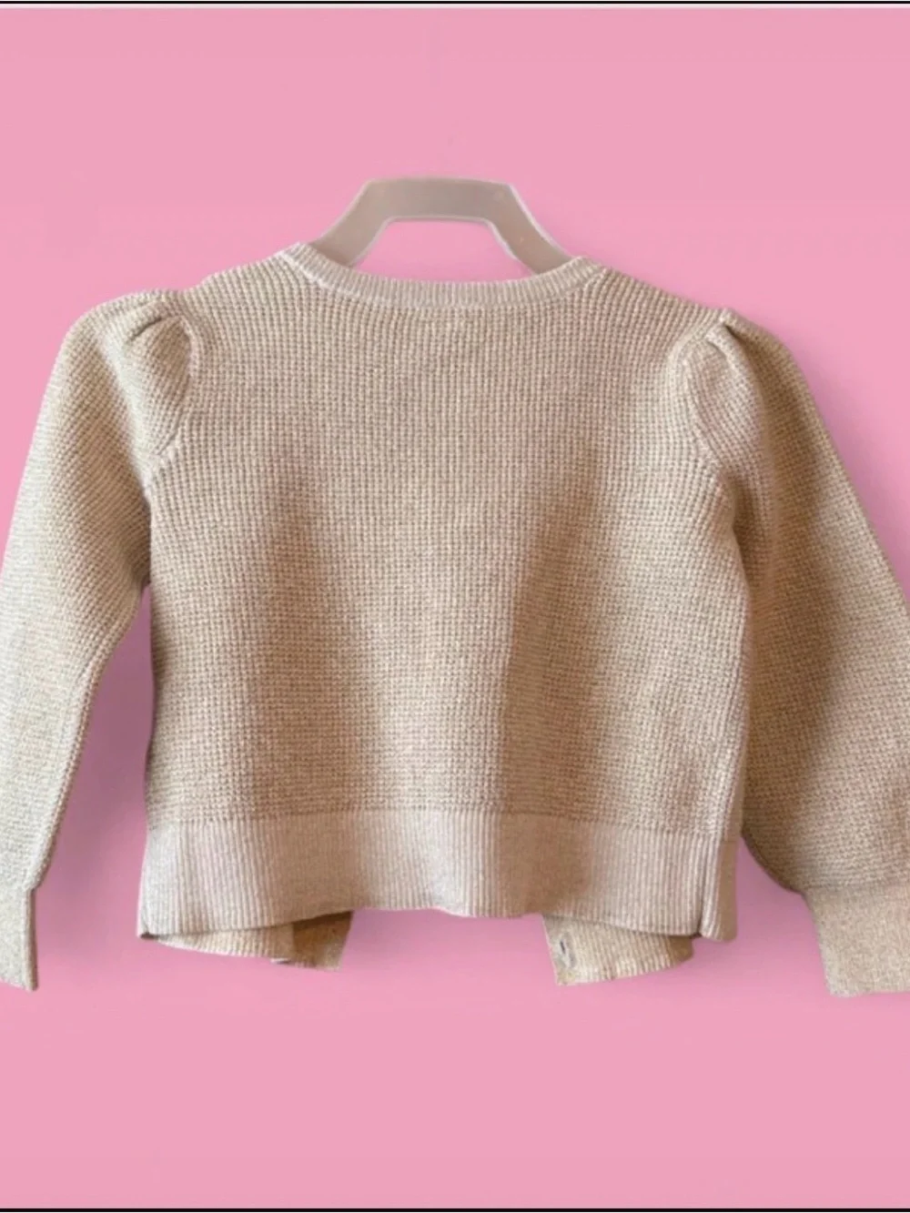 Baby GAP Girl Cream Knit Button-Up Cardigan Size 4T